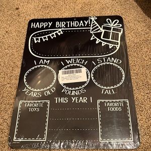 Kids happy birthday milestone chalkboard